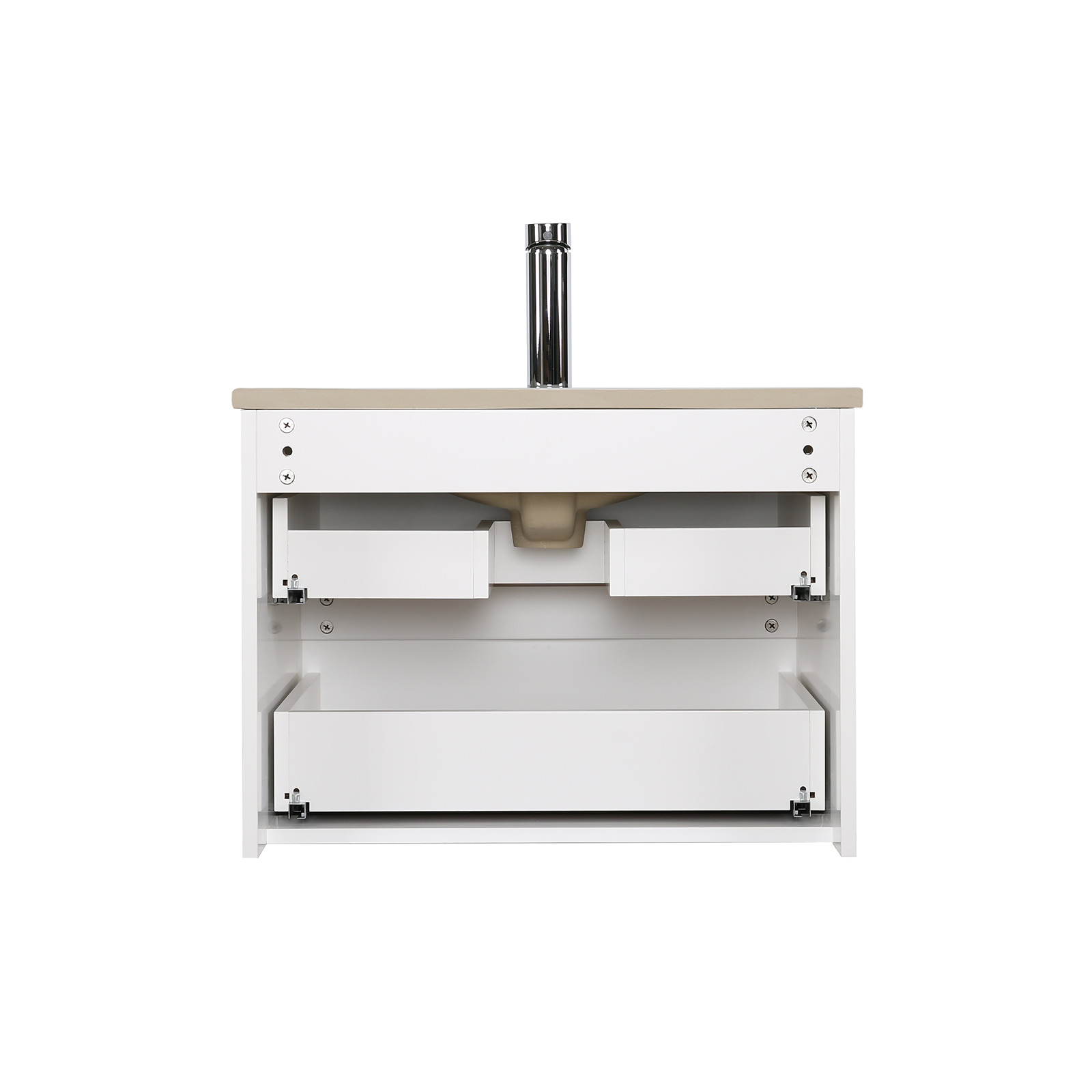 Meuble simple vasque suspendu 60cm - avec plan vasque céramique