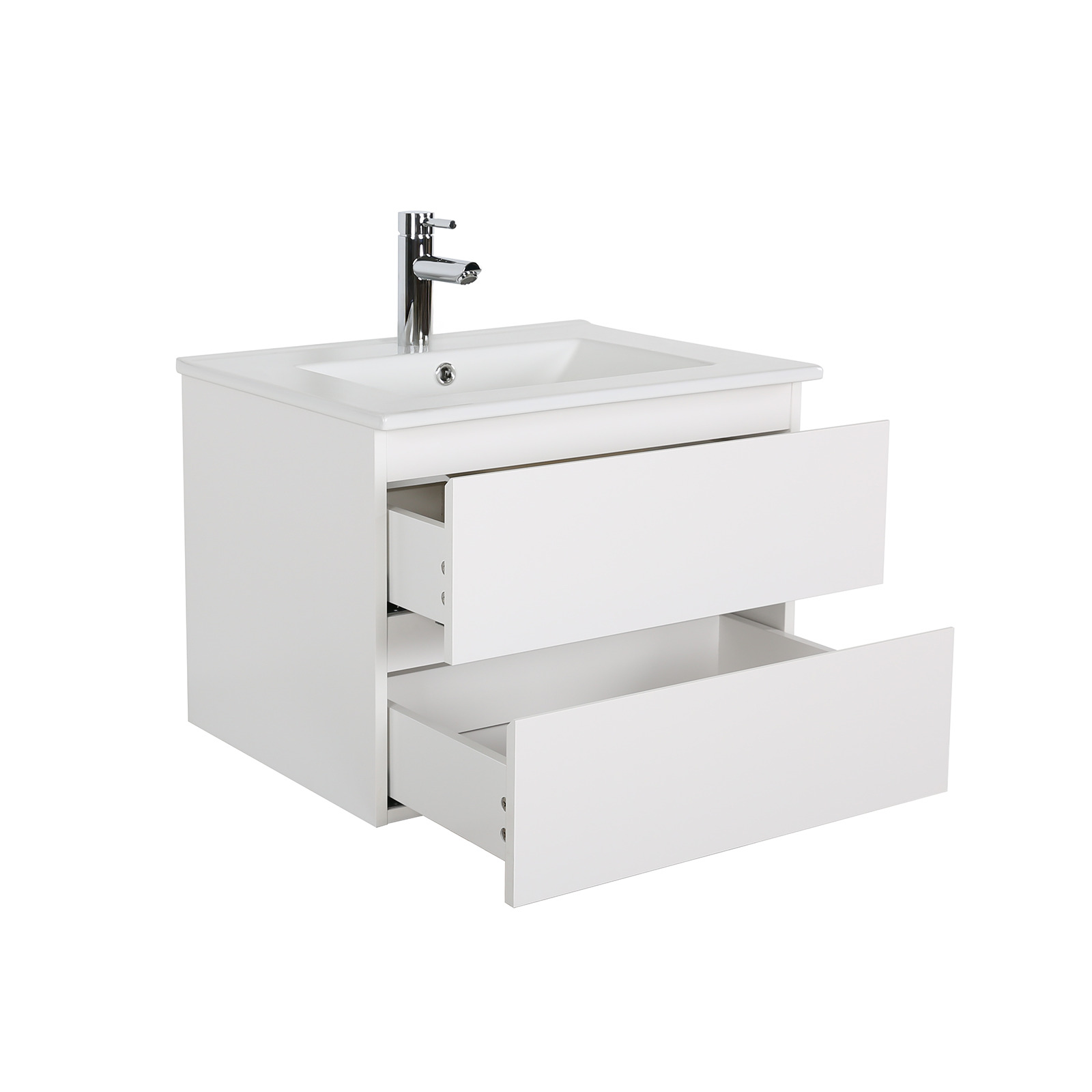 Meuble simple vasque suspendu 60cm - avec plan vasque céramique