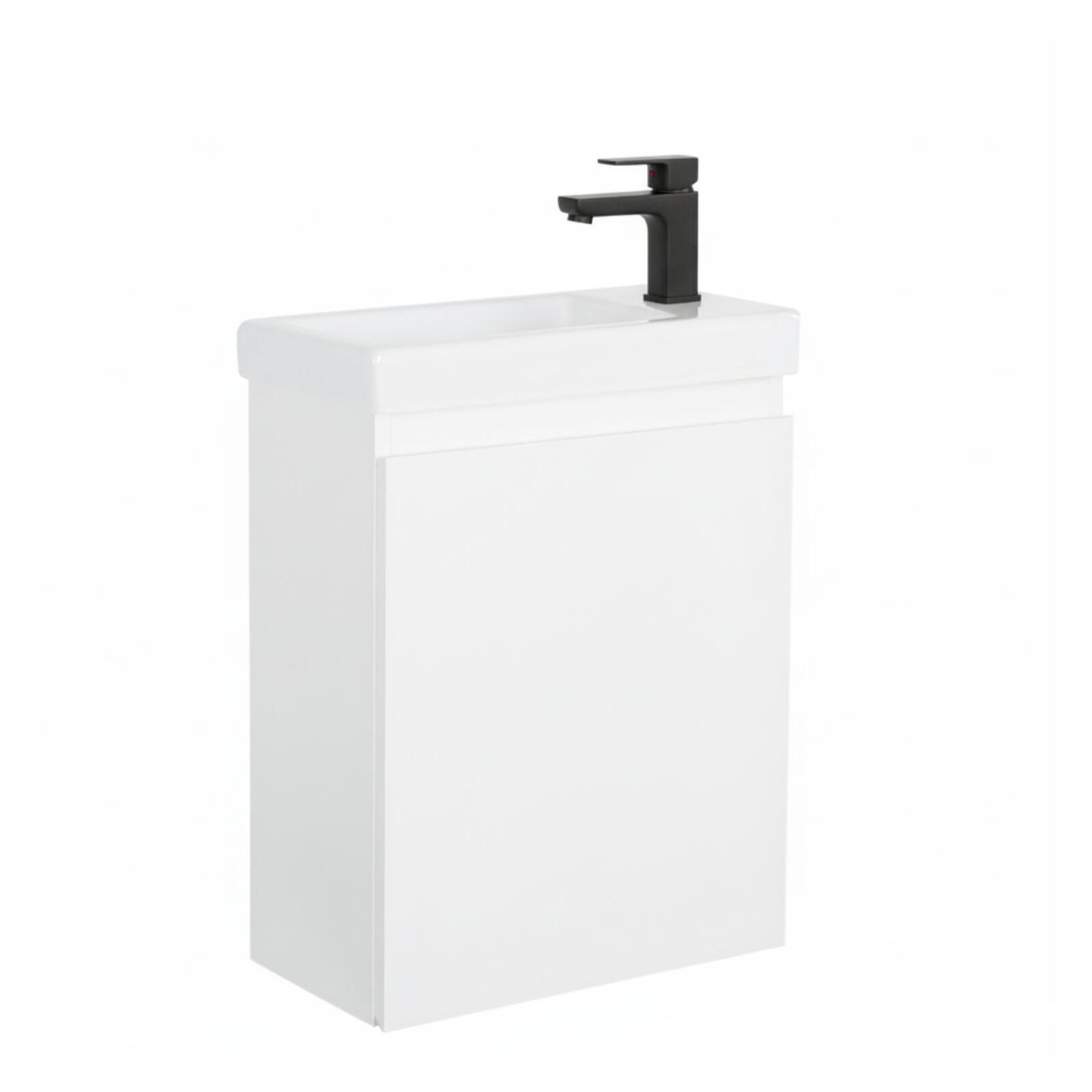 Ensemble lave-mains suspendu avec robinet noir