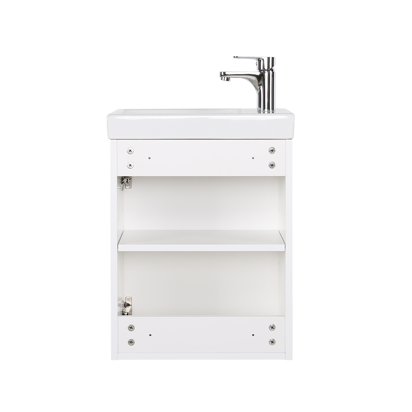 Ensemble lave-mains suspendu avec robinet noir