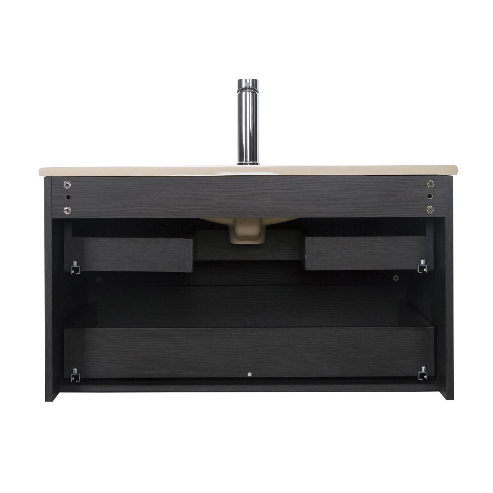 Ensemble meuble simple vasque décor chêne  80cm + vasque + robinet