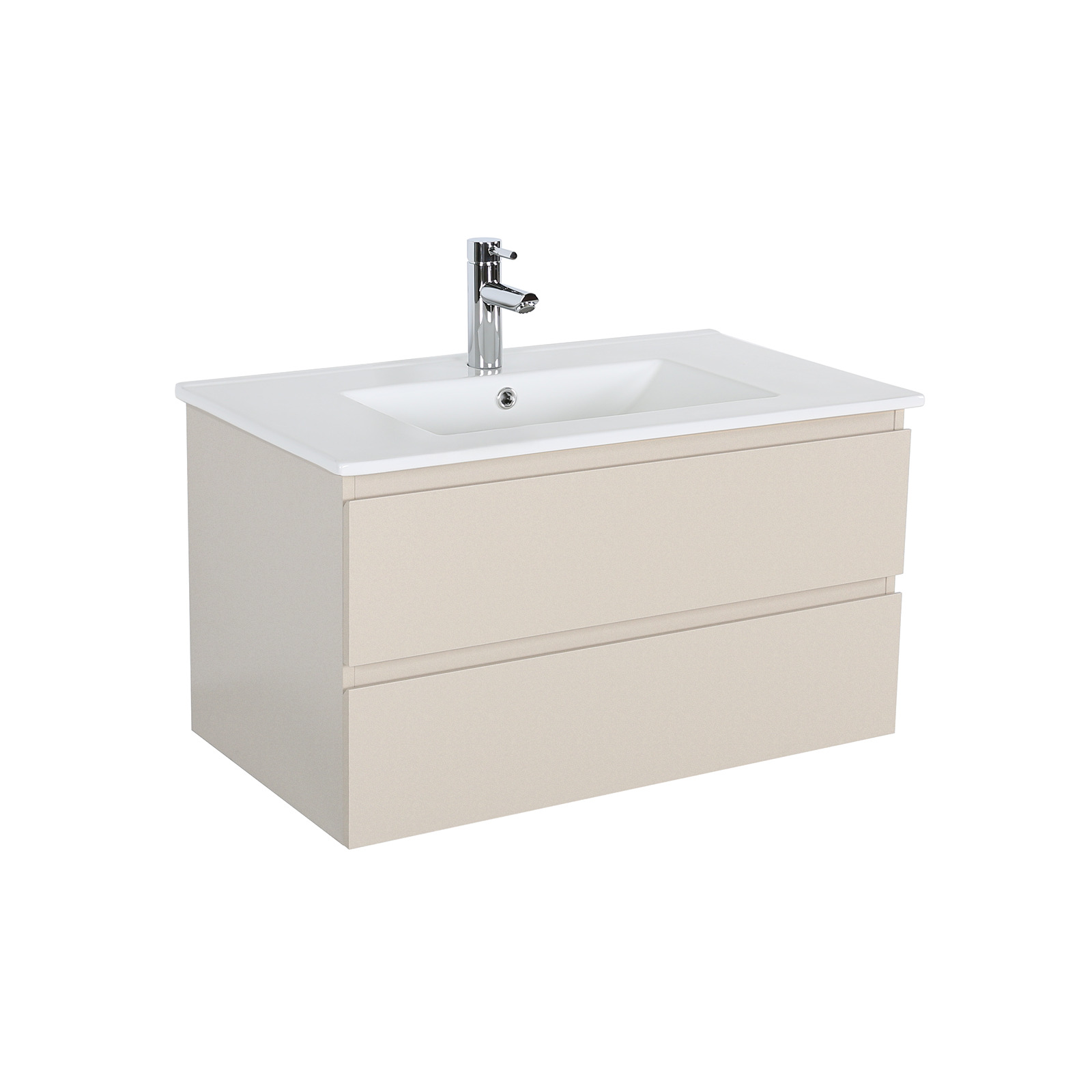 Ensemble meuble simple vasque décor chêne  80cm + vasque + robinet