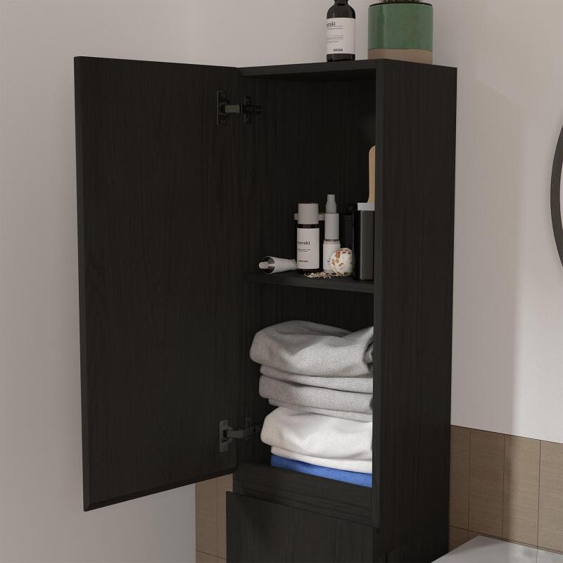 Ensemble meuble simple vasque 80cm décor chêne + vasque + robinet + miroir + colonne