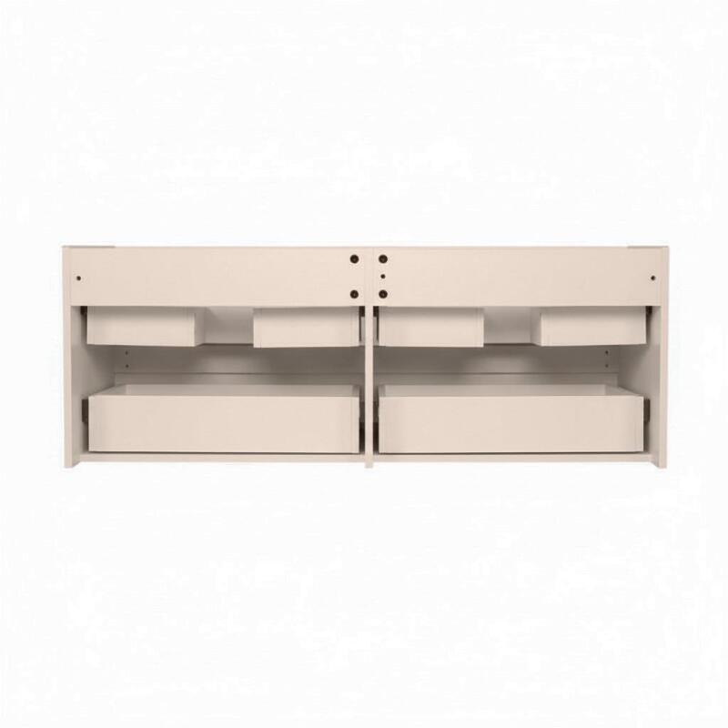 Ensemble double vasque suspendu avec plan bois et 2 vasques à poser 120cm