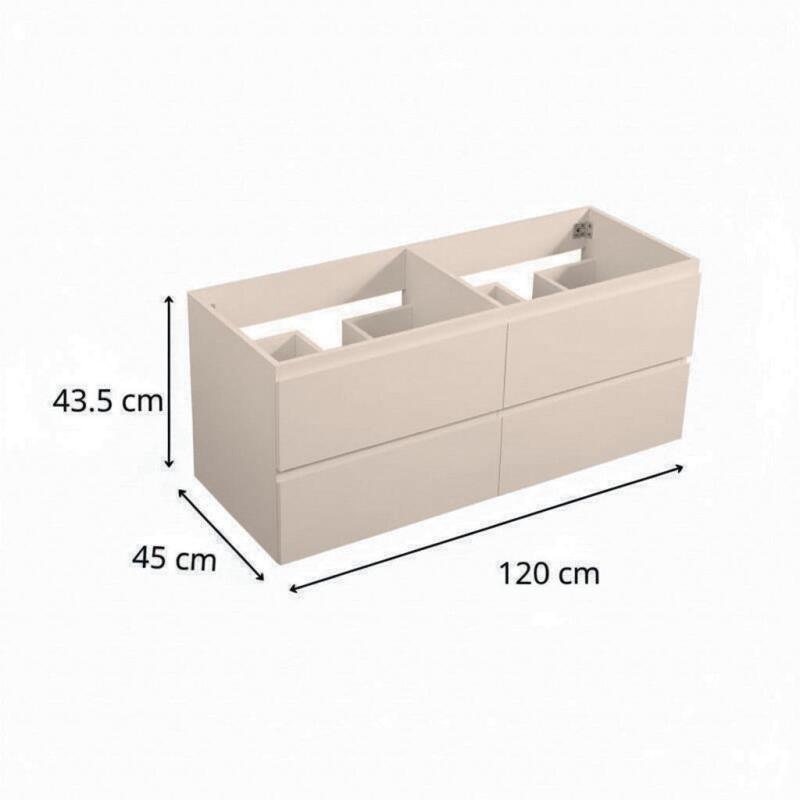 Meuble sous vasque suspendu 120cm - pour plan bois ou plan céramique