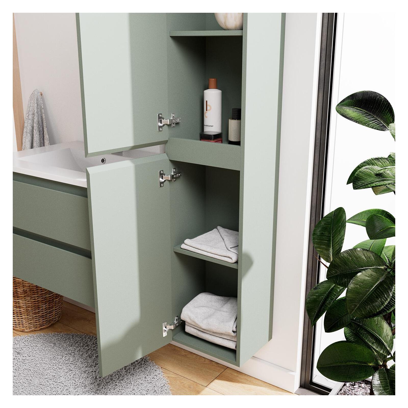 Ensemble meuble simple vasque 60cm décor chêne + vasque noire + robinet + miroir + colonne