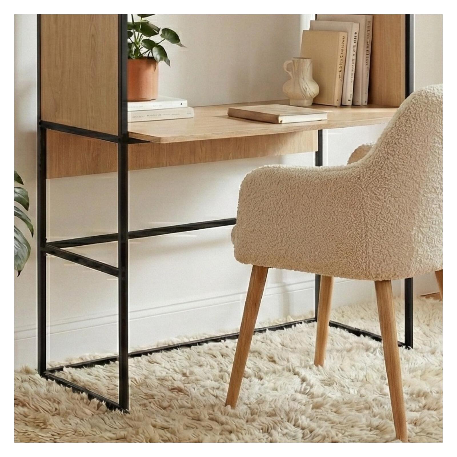 Portant bureau en bois et métal gris 110x184,5cm