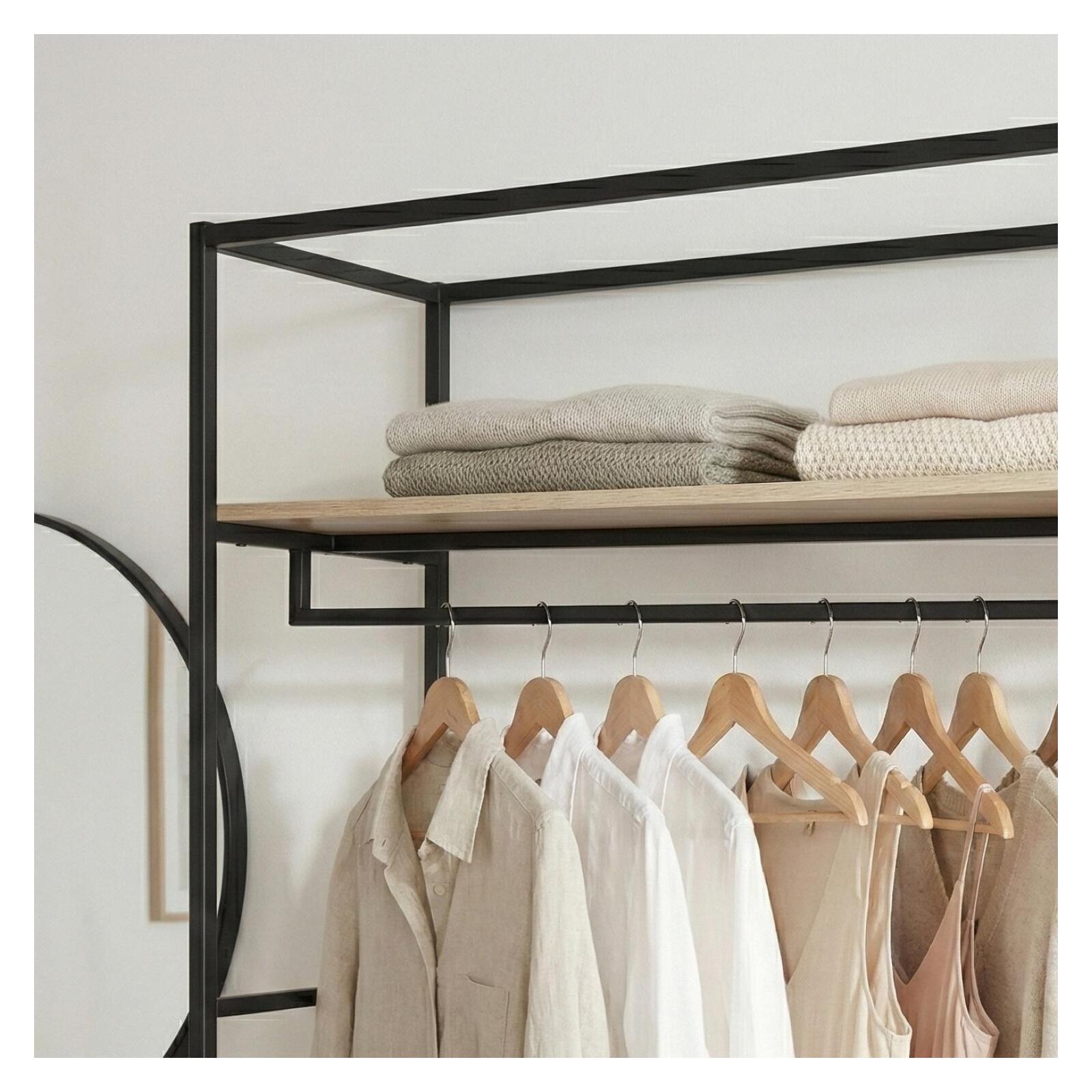 Portant vêtements en bois et métal 110x200cm