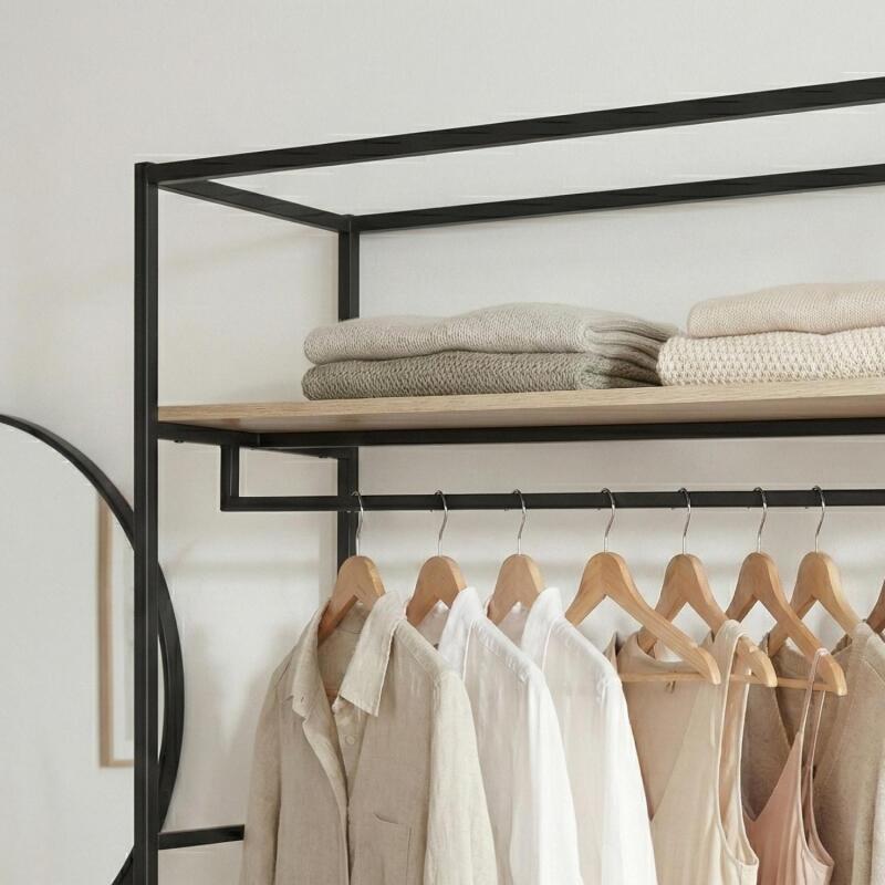 Portant vêtements en bois et métal 110x200cm