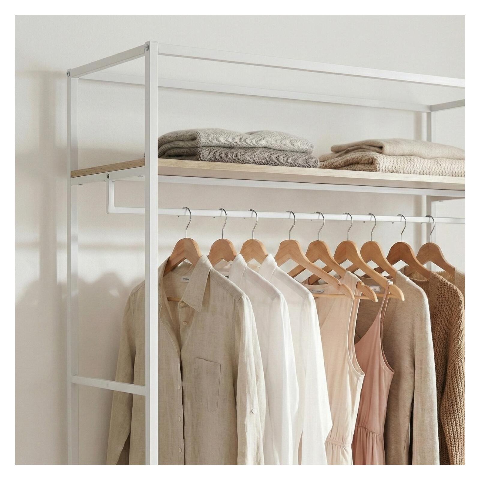 Portant vêtements en bois et métal 110x200cm