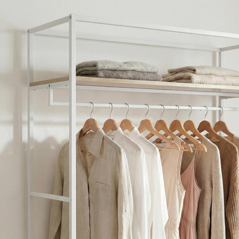 Portant vêtements en bois et métal 110x200cm