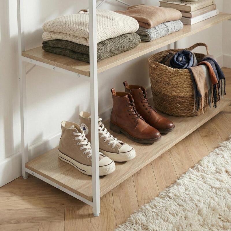 Portant vêtements en bois et métal 110x200cm