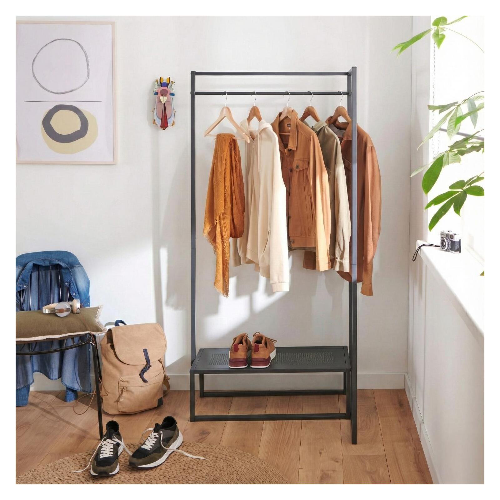 Portant vêtements métal noir 80x165cm