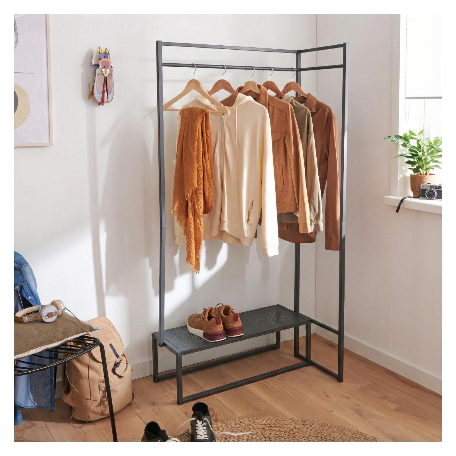 Portant vêtements métal noir 80x165cm