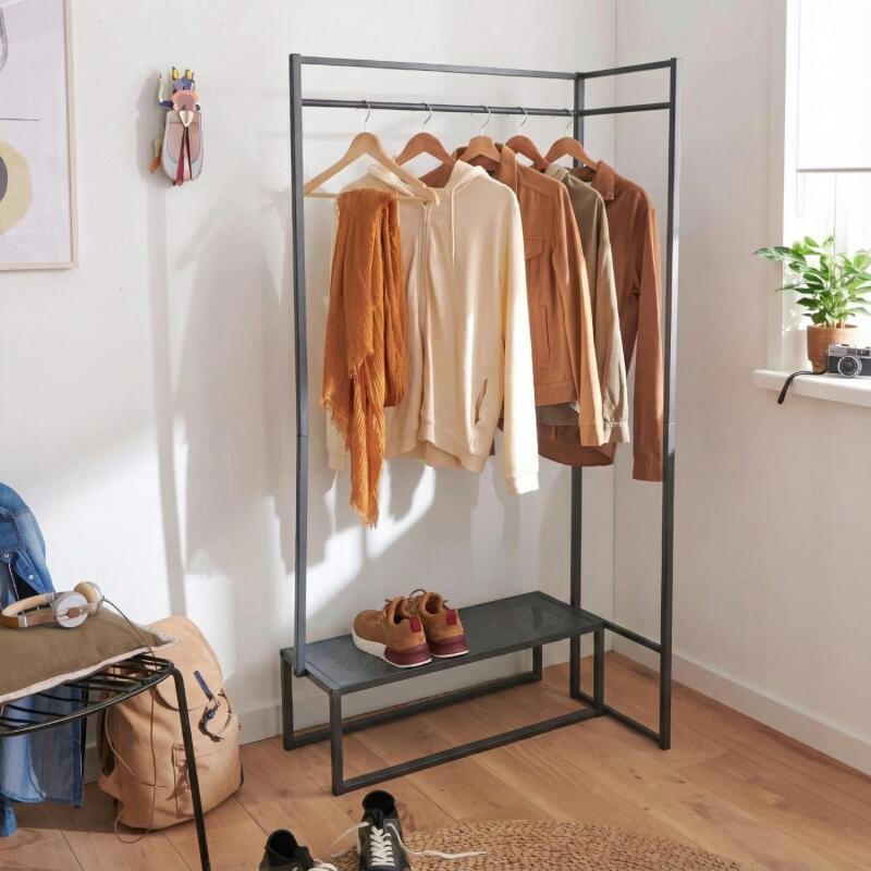 Portant vêtements métal noir 80x165cm