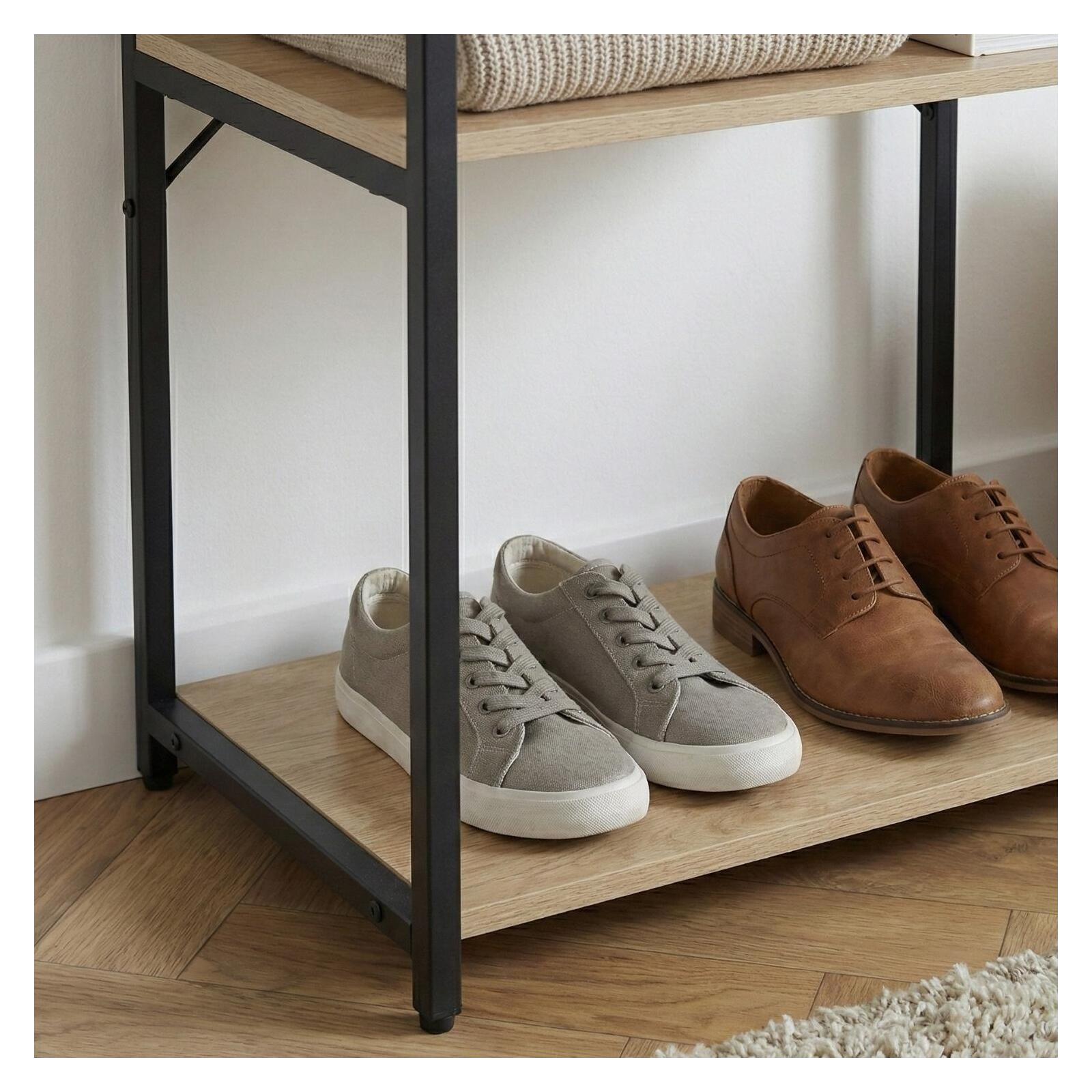 Portant vêtements en bois et métal 50x200cm