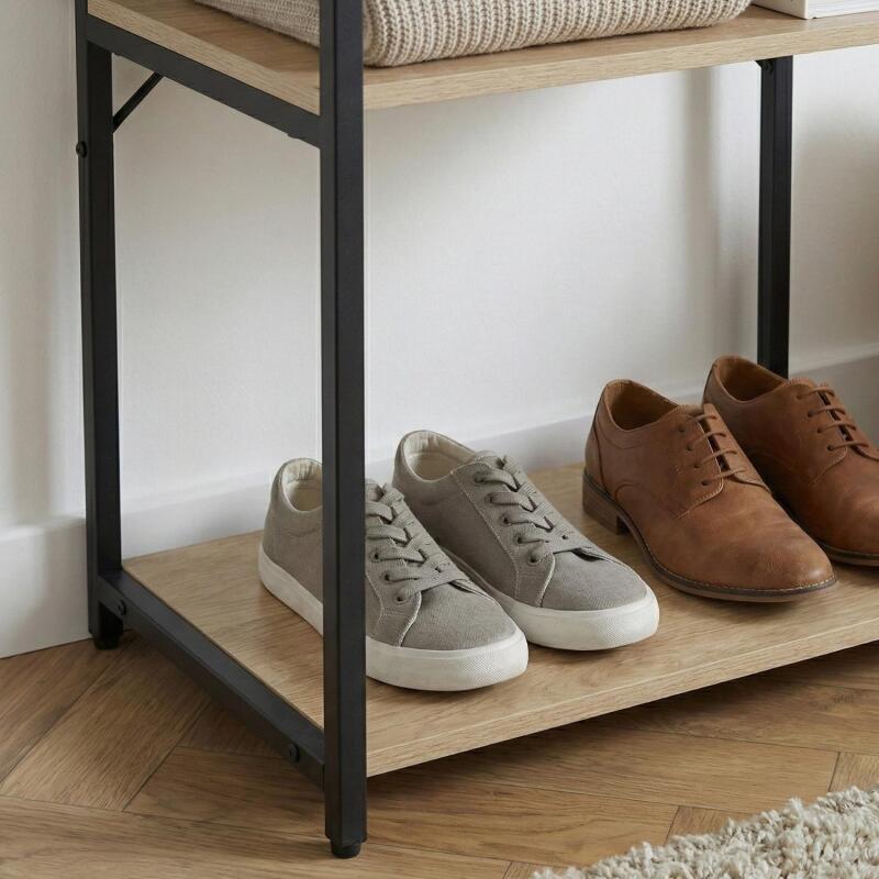 Portant vêtements en bois et métal 50x200cm