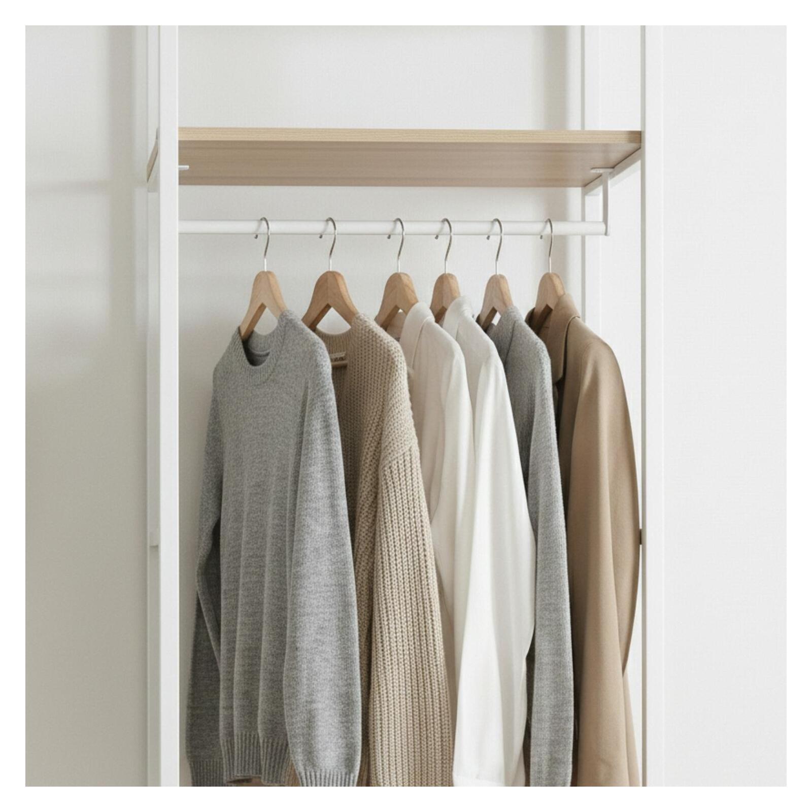 Portant vêtements en bois et métal 50x200cm