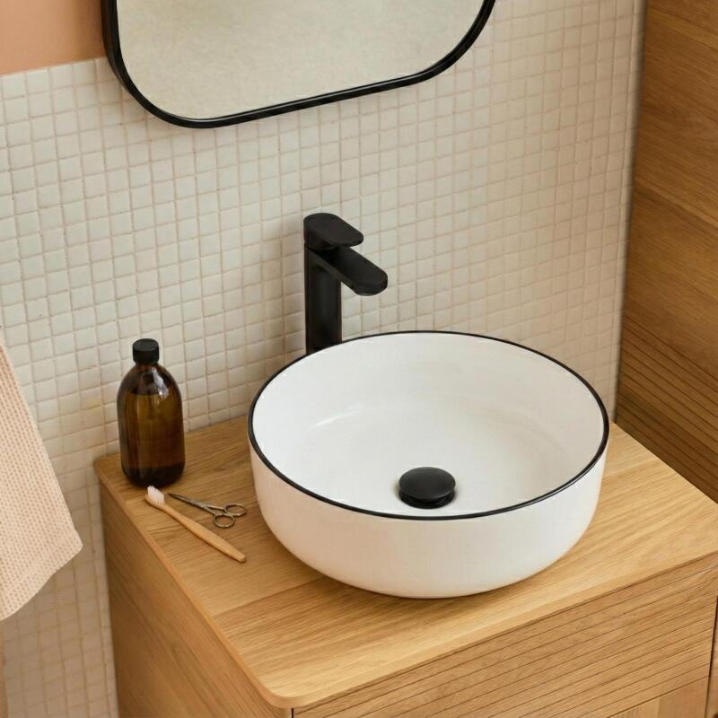 DIEGO VSQ A POSER ROND BLC/NOIR CERAM