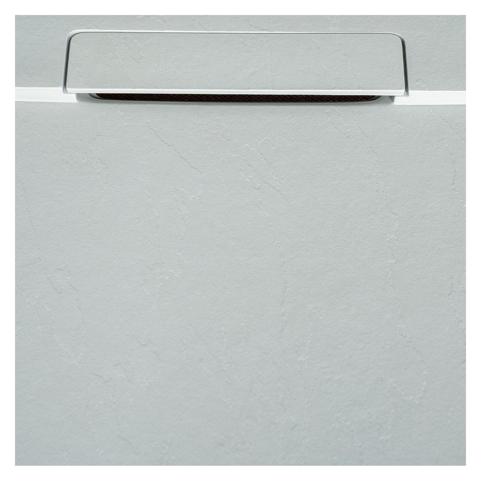Receveur de douche aspect pierre extra-plat gris clair - Bonde incluse