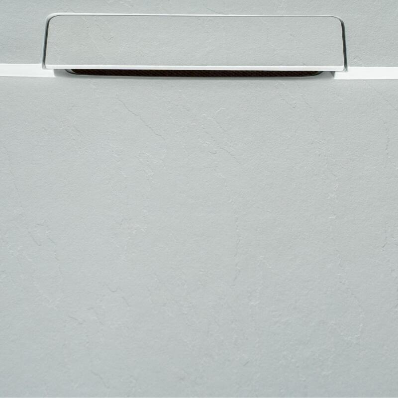 Receveur de douche aspect pierre extra-plat gris clair - Bonde incluse