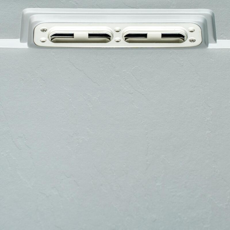 Receveur de douche aspect pierre extra-plat gris clair - Bonde incluse