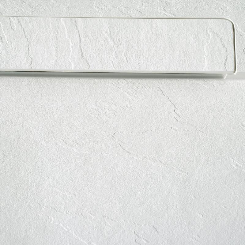 Receveur de douche mural aspect ardoise extra-plat blanc - Bonde incluse