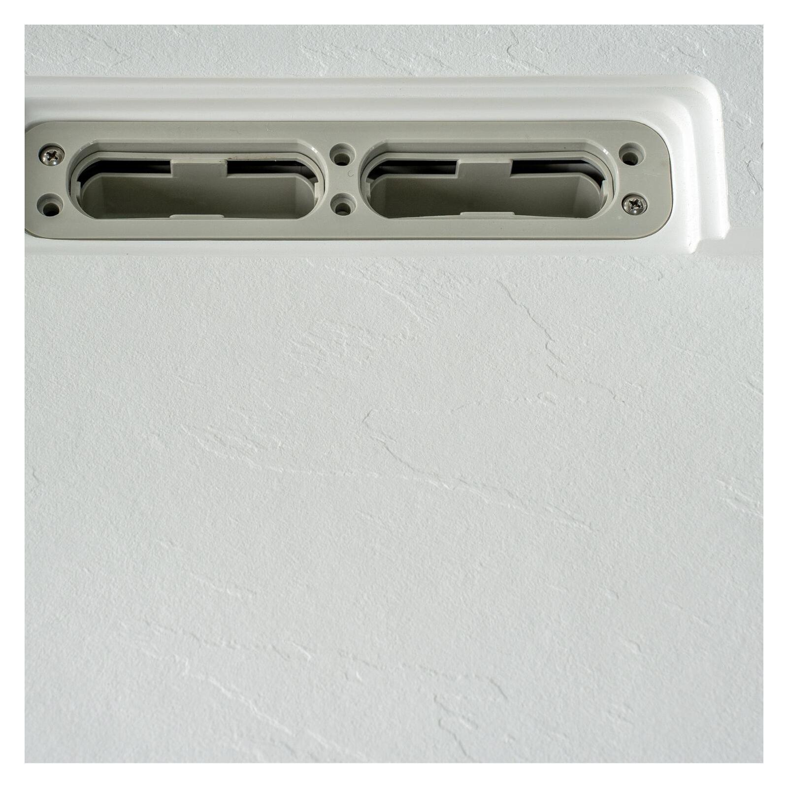Receveur de douche mural aspect ardoise extra-plat blanc - Bonde incluse