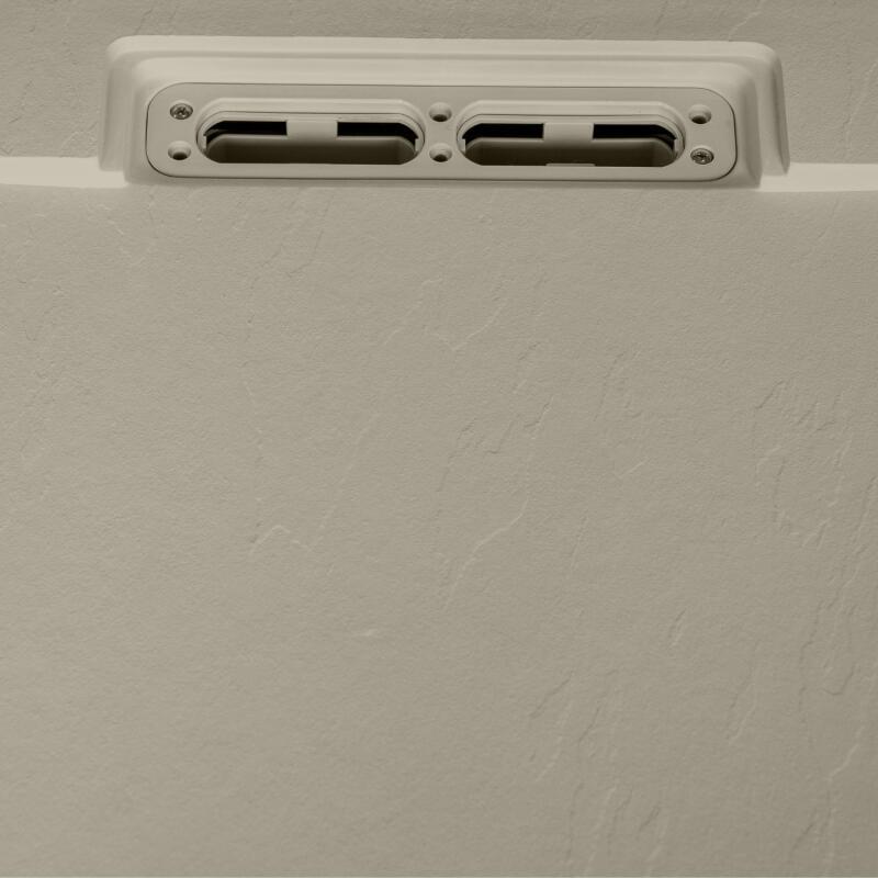 Receveur de douche aspect pierre extra-plat sable - Bonde incluse