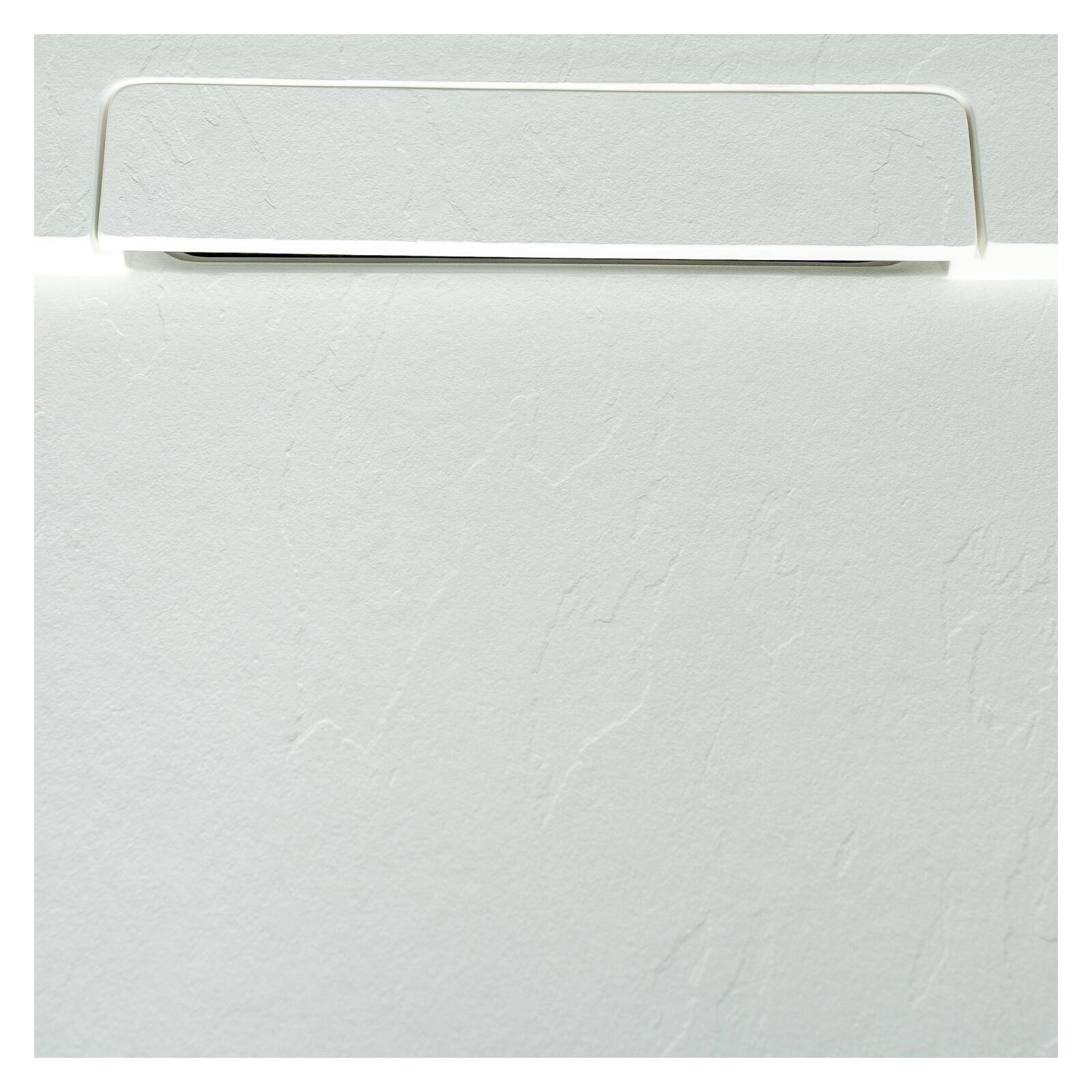 Receveur de douche aspect pierre extra-plat blanc - Bonde incluse