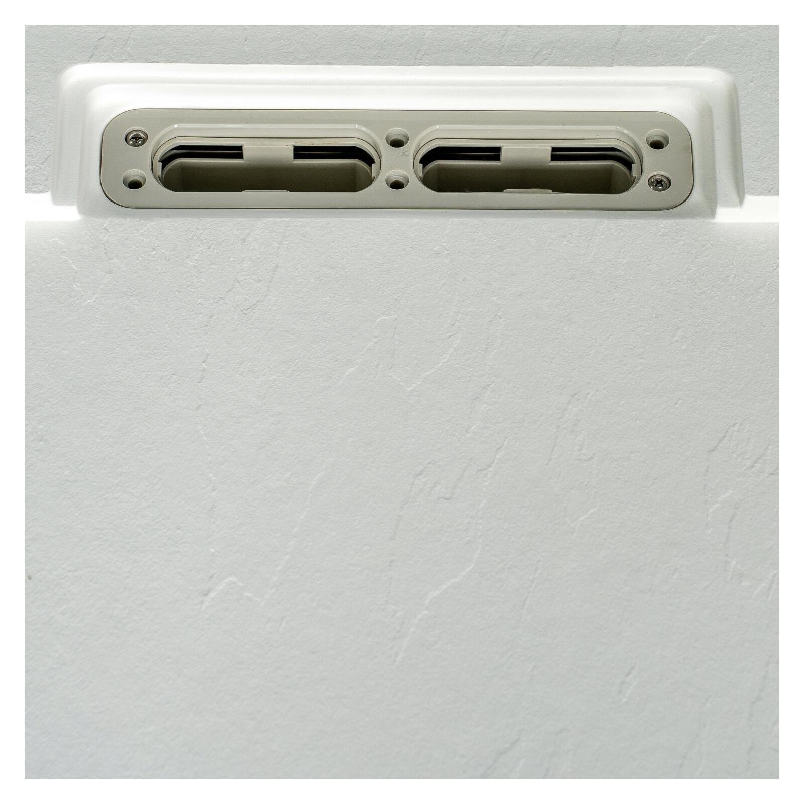 Receveur de douche aspect pierre extra-plat blanc - Bonde incluse