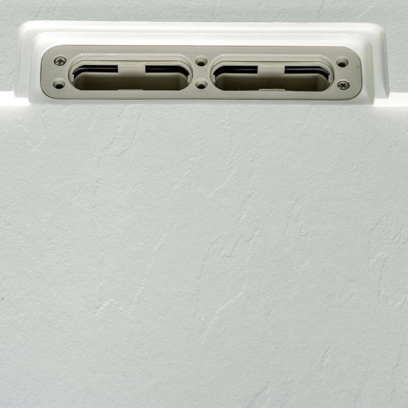 Receveur de douche aspect pierre extra-plat blanc - Bonde incluse