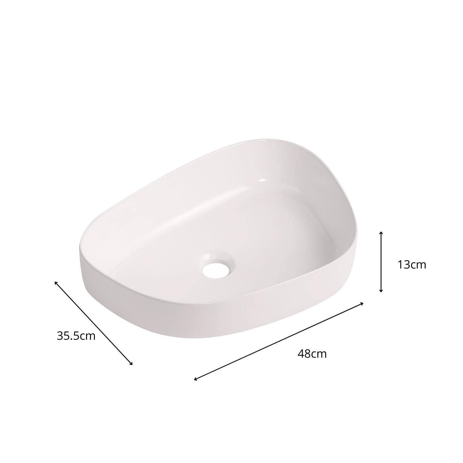 Vasque à poser galet en céramique 48x35,5cm