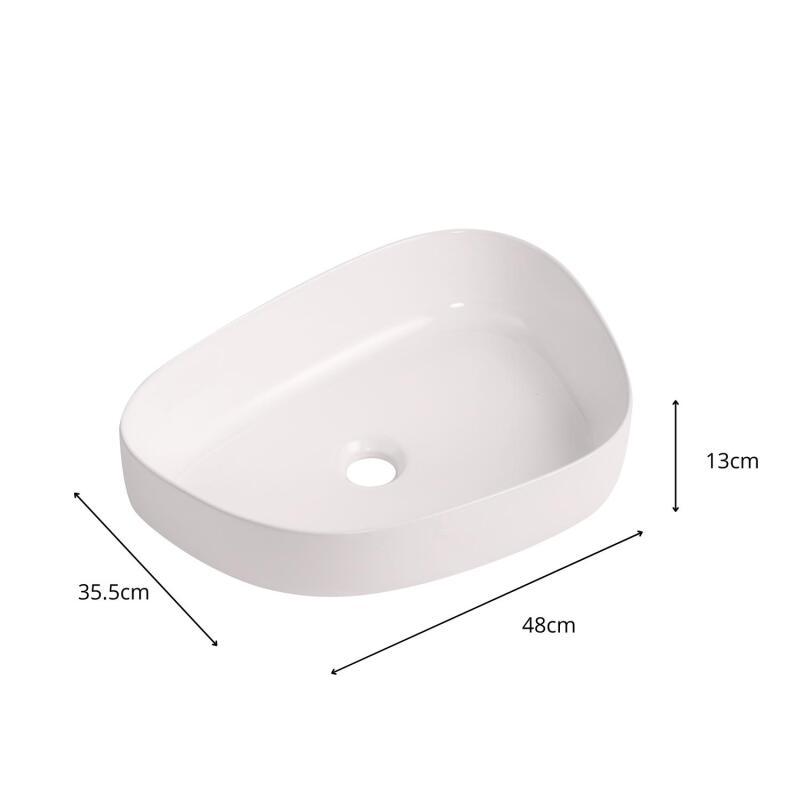 Vasque à poser galet en céramique 48x35,5cm