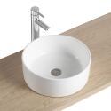 Vasque à poser ronde en céramique blanche 37cm