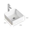 Vasque à poser carrée en céramique blanche 37cm