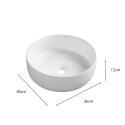 Vasque à poser ronde en céramique texturé blanc 36cm