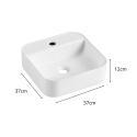 Vasque à poser rectangulaire en céramique blanche 36cm