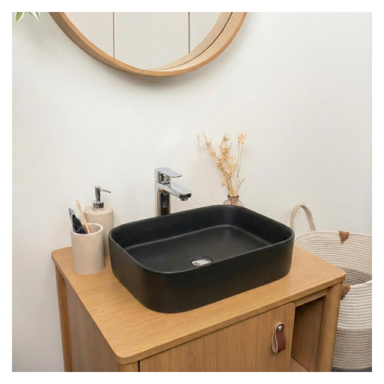 Vasque à poser rectangle en céramique 45x38cm