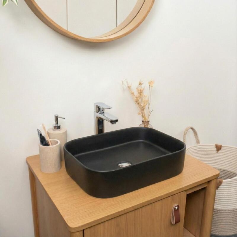 Vasque à poser rectangle en céramique 45x38cm