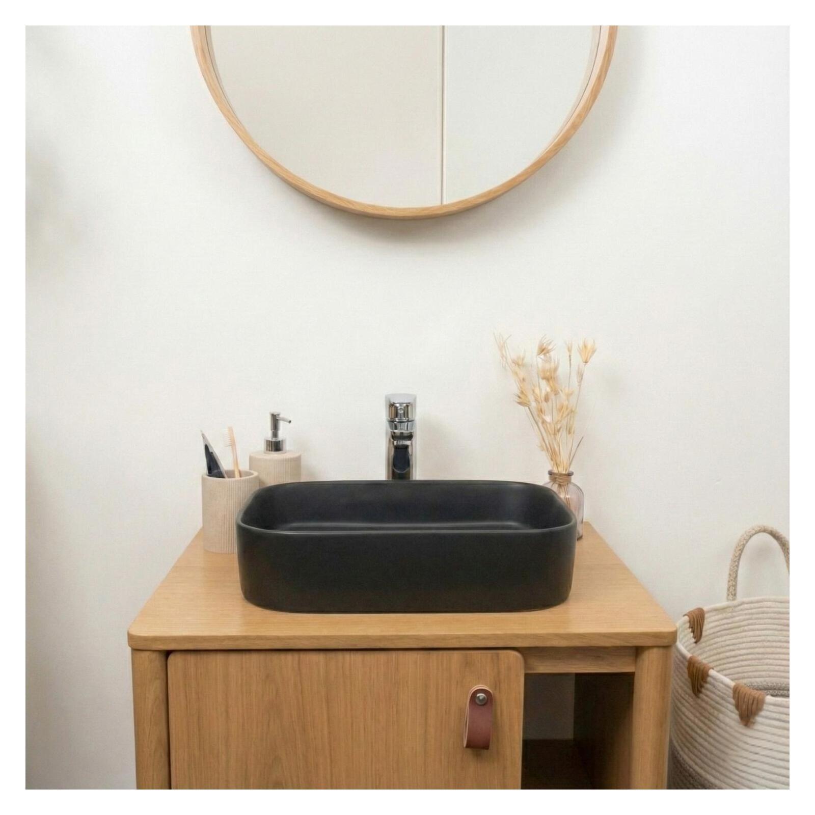 Vasque à poser rectangle en céramique 45x38cm