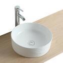 Vasque à poser ronde en céramique structuré blanche 36cm