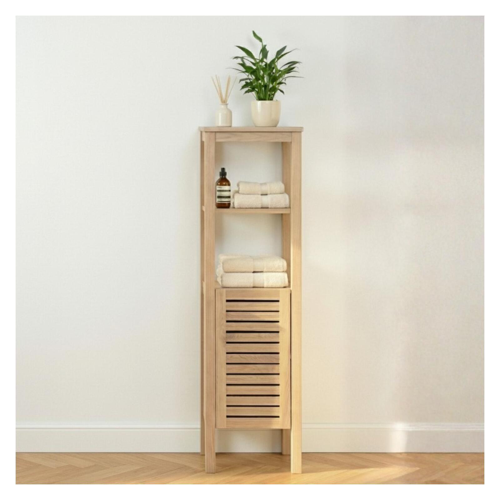 Colonne de salle de bain sur pieds en chêne 145 cm