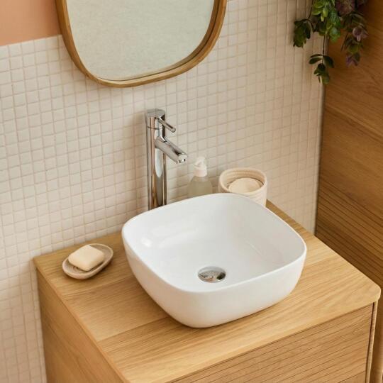 Vasque à poser carrée en céramique 37cm