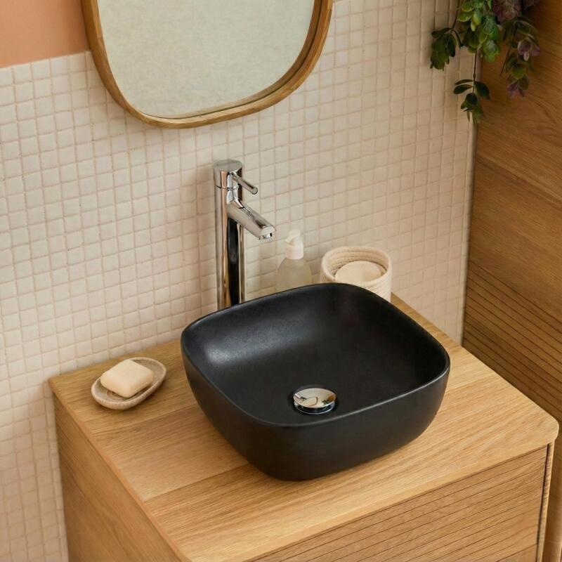 Vasque à poser carrée en céramique 37cm