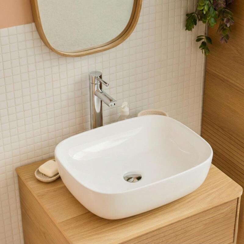 Vasque à poser rectangle en céramique 48x37cm