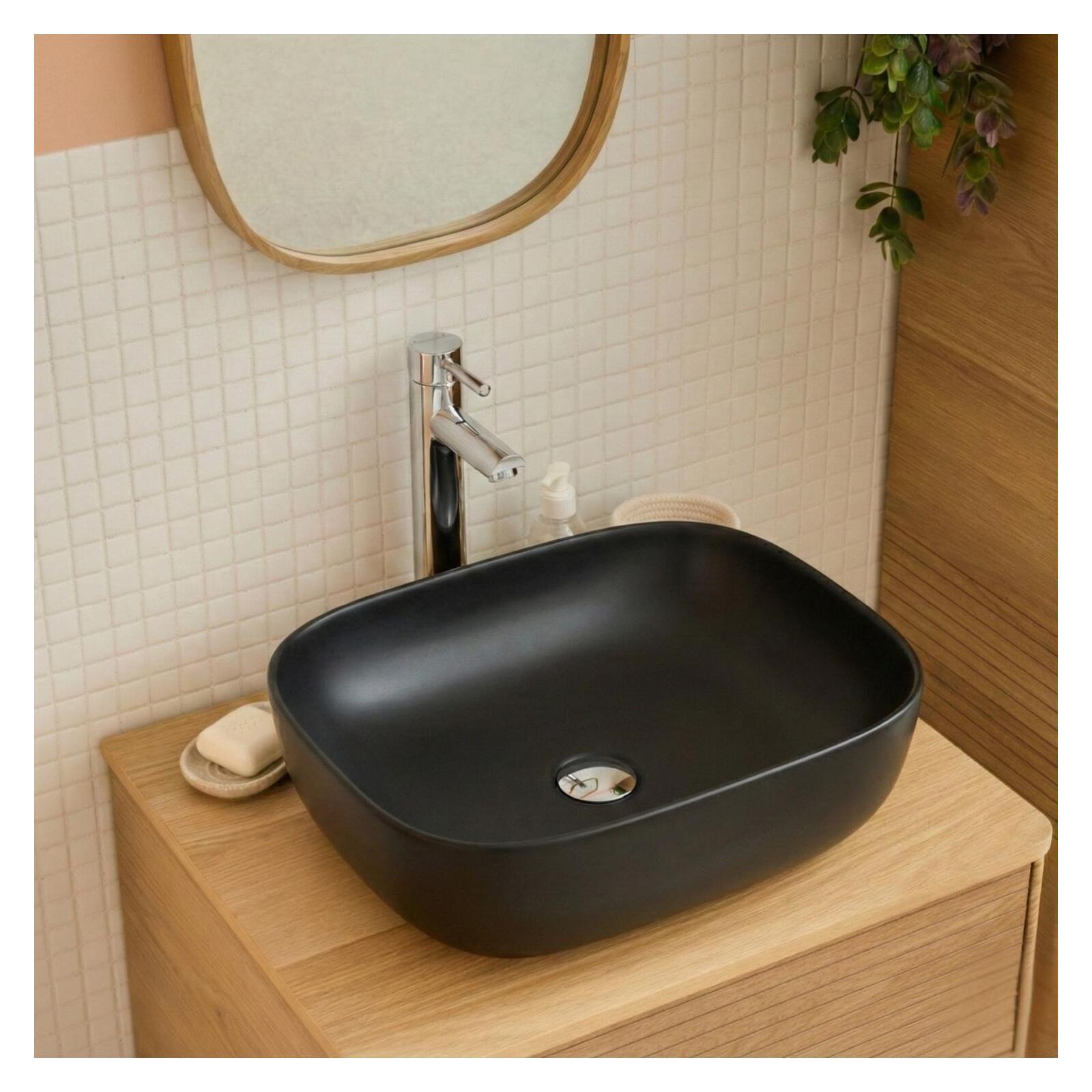 Vasque à poser rectangle en céramique 48x37cm