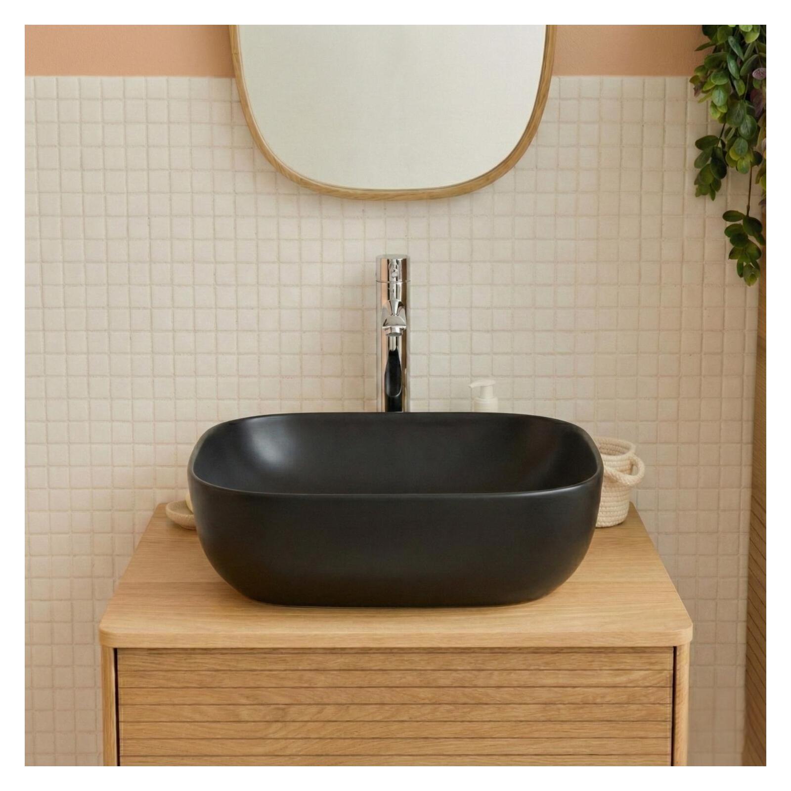 Vasque à poser rectangle en céramique 48x37cm