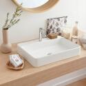 Vasque à poser ou à suspendre rectangle en céramique 60x49cm