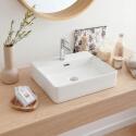 Vasque à poser ou à suspendre rectangle en céramique 50x42cm